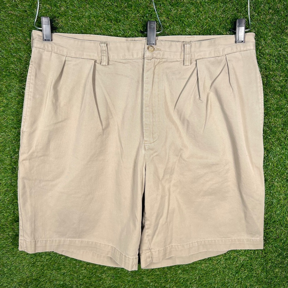Polo Ralph Lauren Tyler Short Mens 38 Khaki Tan Pleated Cotton Chino Shorts